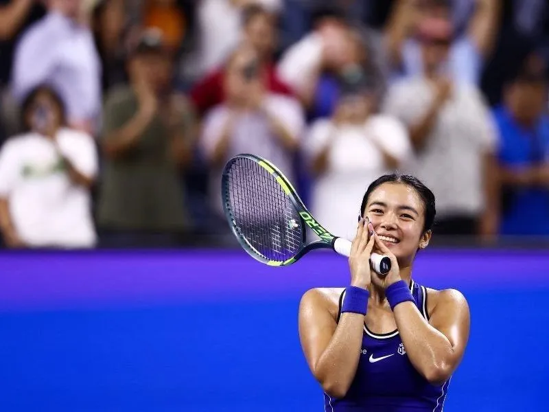 Alex Eala celebrates her first round US Open win, a moment of brand behaviour for Philippine tennis